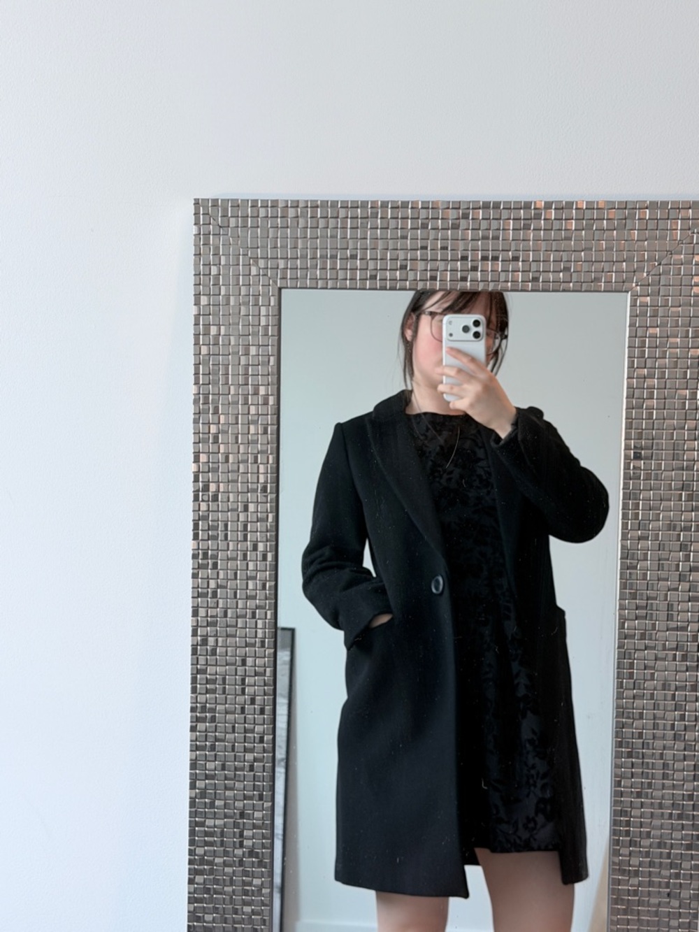 Zara Women's Black Wool-Blend Coat